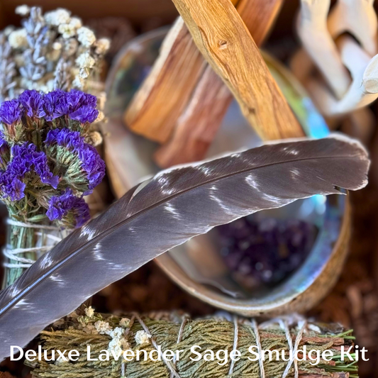 SEDONA DELUXE LAVENDER CRYSTAL SAGE SMUDGE KIT