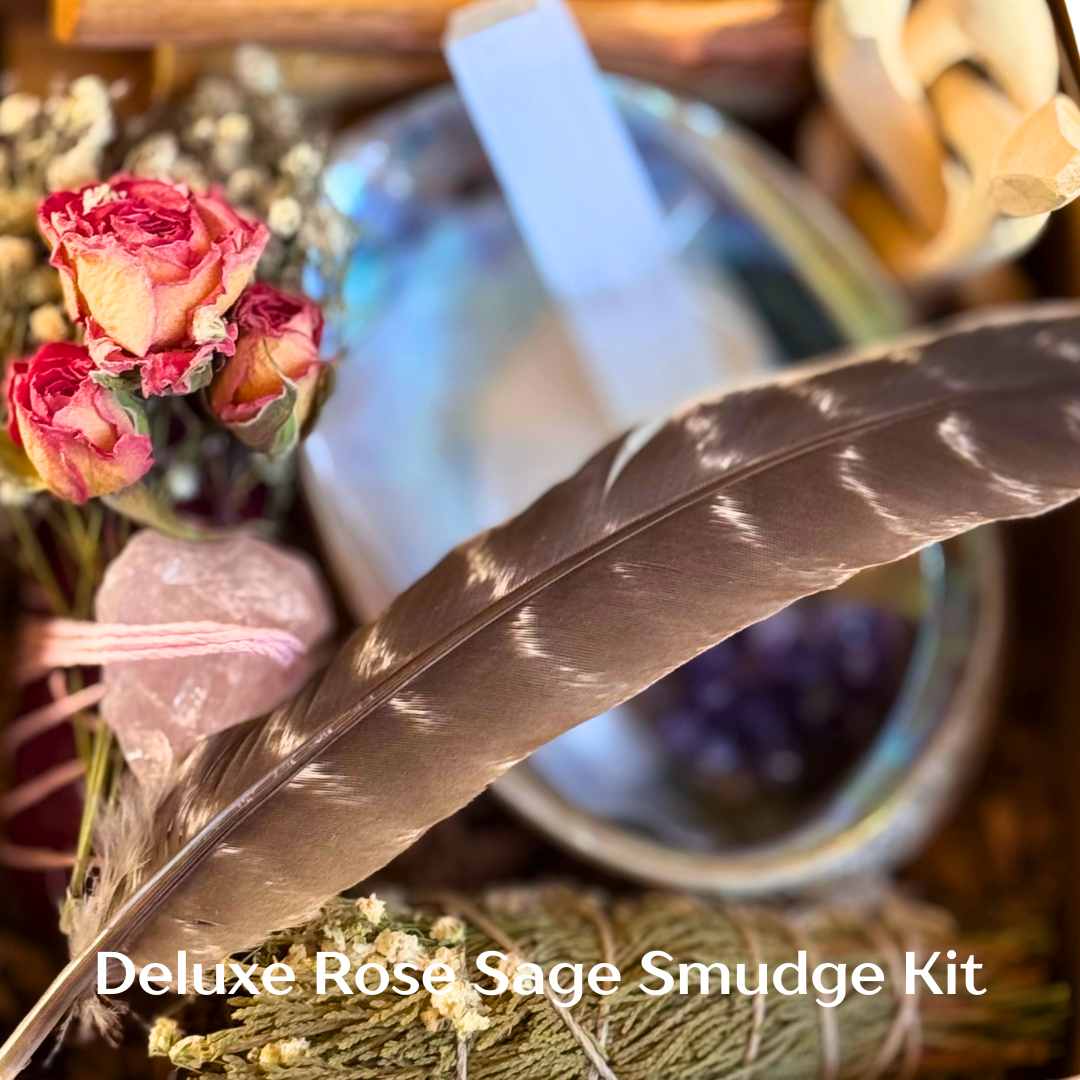 SEDONA DELUXE ROSE CRYSTAL SAGE SMUDGE KIT