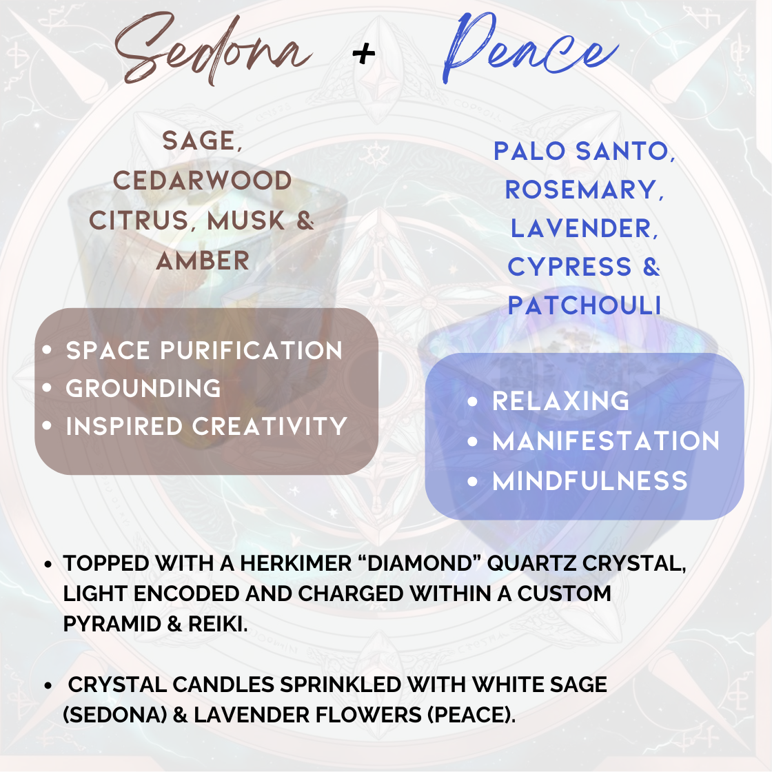 SEDONA & PEACE Crystal Candle Duo